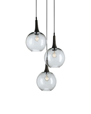 Beckett Three Light Pendant in Emery Rust/Clear