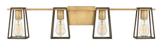 Filmore Large Four Light Vanity in Heritage Brass