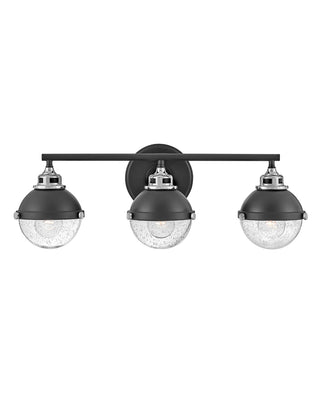 Fletcher Medium Three Light Vanity in Black