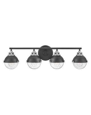 Fletcher Large Four Light Vanity in Black