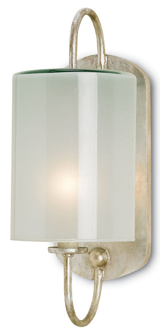 Currey and Company - 5129 - One Light Wall Sconce - Glacier - Silver Leaf/Frosted White