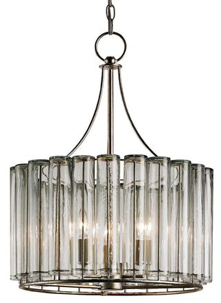 Currey and Company - 9293 - Three Light Chandelier - Bevilacqua - Clear/Silver Leaf