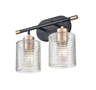 Renitta 2-Light Vanity Matte Black Modern Gold