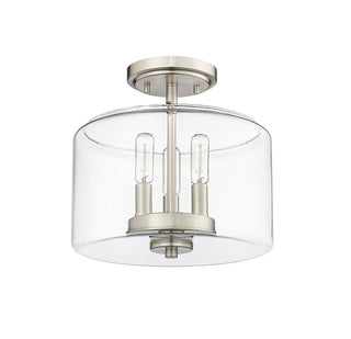 Asheville 3-Light Semi-Flush Ceiling Mount Brushed Nickel