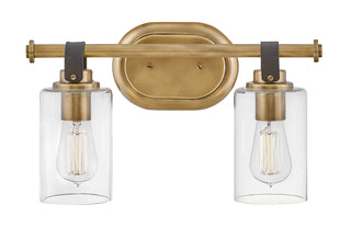 Halstead Small Two Light Vanity in Heritage Brass