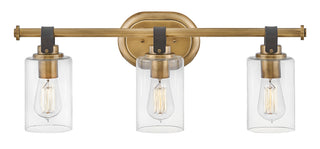 Halstead Medium Three Light Vanity in Heritage Brass