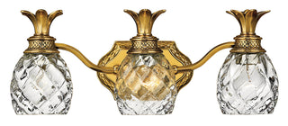 Plantation Medium Three Light Vanity in Burnished Brass