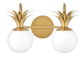 Palma Small Two Light Vanity in Heritage Brass