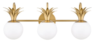 Palma Medium Three Light Vanity in Heritage Brass