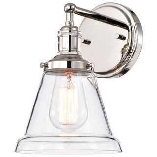 Vintage One Light Wall Sconce in Polished Nickel