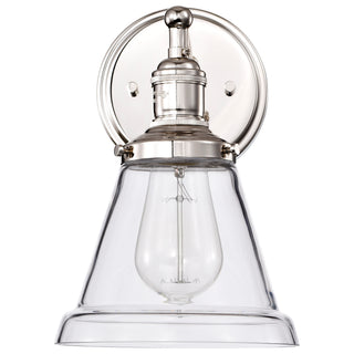 Vintage One Light Wall Sconce in Polished Nickel