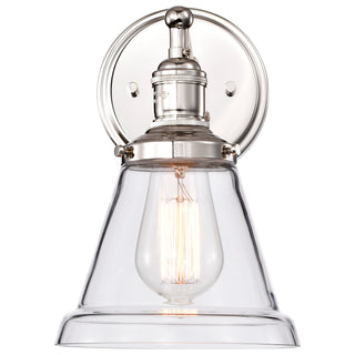 Vintage One Light Wall Sconce in Polished Nickel