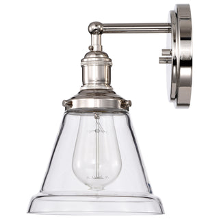 Vintage One Light Wall Sconce in Polished Nickel