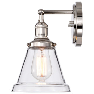 Vintage One Light Wall Sconce in Polished Nickel