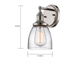 Vintage One Light Wall Sconce in Polished Nickel
