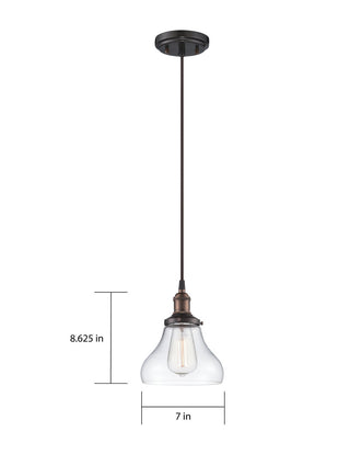 Vintage One Light Pendant in Rustic Bronze