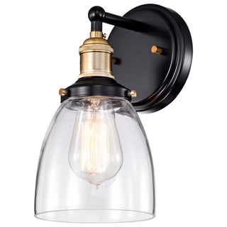Vintage One Light Wall Sconce in Rustic Bronze