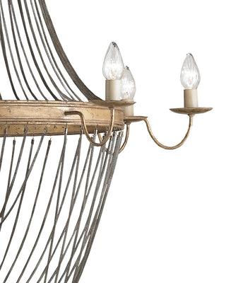 Lucien Eight Light Chandelier in French Gold Leaf/Iron