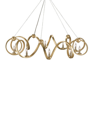 Ringmaster Ten Light Chandelier in Dutch Gold Leaf