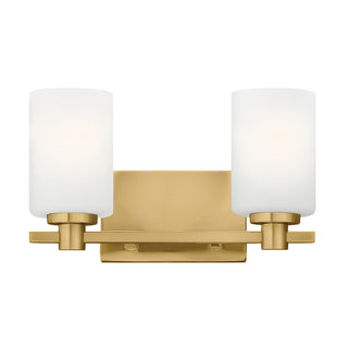 Karlie Small Two Light Vanity in Lacquered Brass