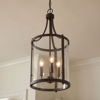 Penrose Three Light Foyer Pendant in English Bronze