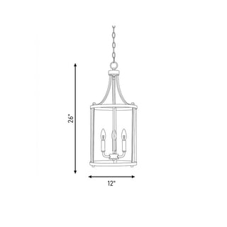Penrose Three Light Foyer Pendant in English Bronze