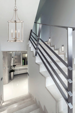Penrose Three Light Foyer Pendant in Satin Nickel