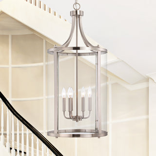 Penrose Six Light Foyer Lantern in Satin Nickel
