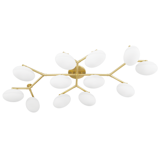 Wagner Semi Flush with Aged Brass Finish