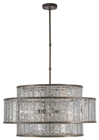 Fantine Eight Light Chandelier in Antique Mirror/Pyrite Bronze