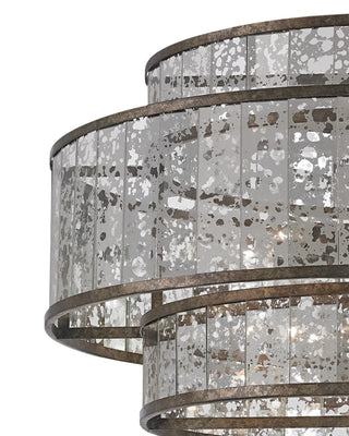 Fantine Eight Light Chandelier in Antique Mirror/Pyrite Bronze