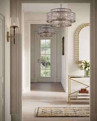 Fantine Eight Light Chandelier in Antique Mirror/Pyrite Bronze