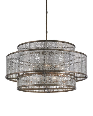 Currey and Company - 9454 - Eight Light Chandelier - Fantine - Antique Mirror/Pyrite Bronze