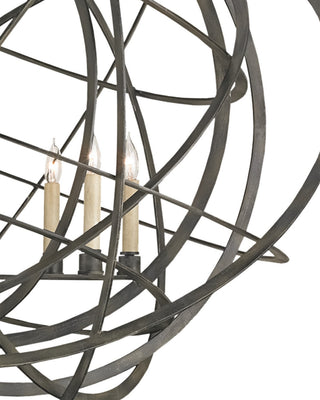 Genesis Six Light Chandelier in Black Iron