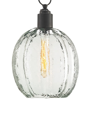 Aquaterra One Light Pendant in Clear/Old Iron