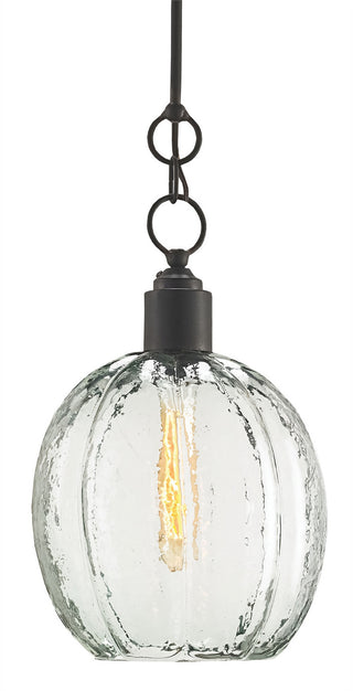 Currey and Company - 9514 - One Light Pendant - Aquaterra - Clear/Old Iron