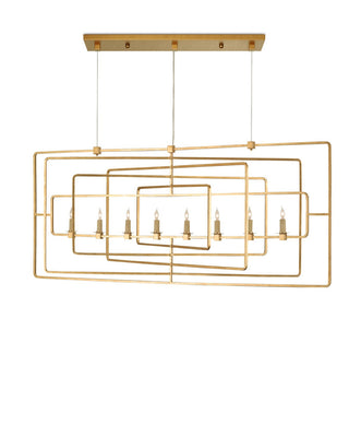 Metro Eight Light Chandelier in Contemporary Gold Leaf