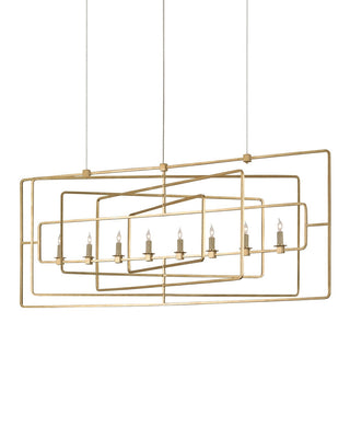 Metro Eight Light Chandelier in Contemporary Gold Leaf