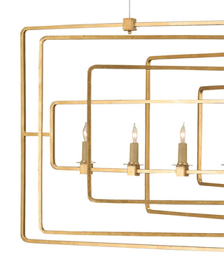 Metro Eight Light Chandelier in Contemporary Gold Leaf