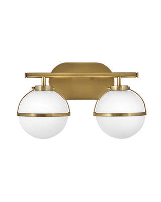 Hollis Small Two Light Vanity in Heritage Brass