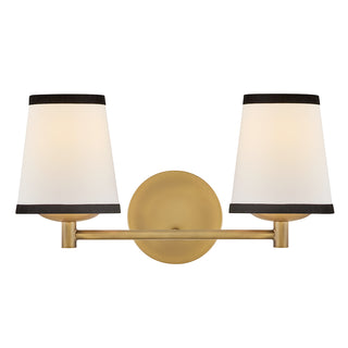 Sonia Small Two Light Vanity in Lacquered Brass