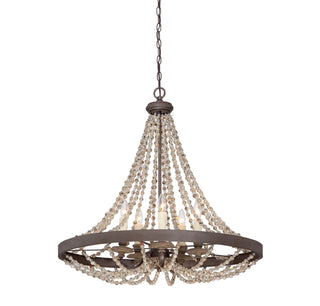 Mallory Five Light Pendant in Fossil Stone
