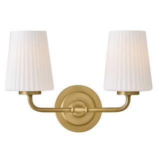 McKenna Small Two Light Vanity in Lacquered Brass