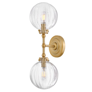 Helene Medium Two Light Sconce in Lacquered Brass