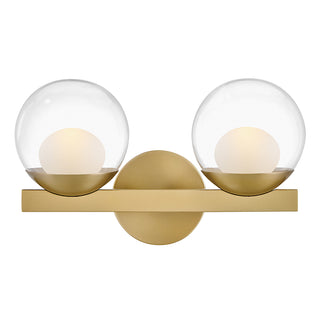 Sunni Small Two Light Vanity in Lacquered Brass