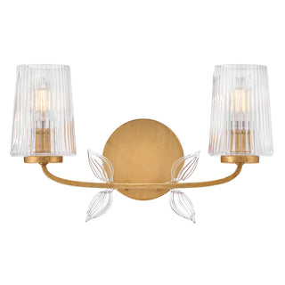 Aliso Small Two Light Vanity in Distressed Brass