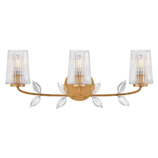 Aliso Medium Three Light Vanity in Distressed Brass