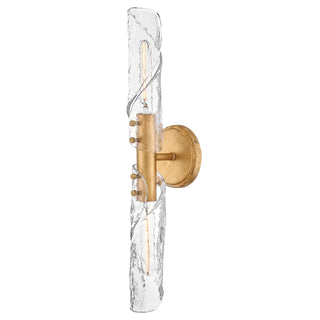 Capri Large Two Light Sconce in Distressed Brass