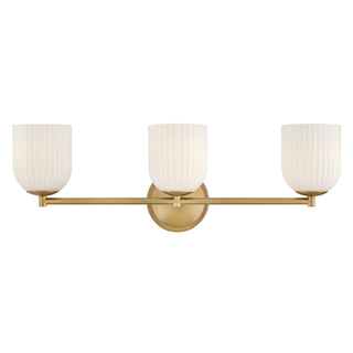 Ava Medium Three Light Vanity in Lacquered Brass