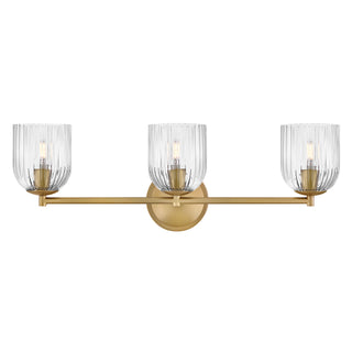 Ava Medium Three Light Vanity in Lacquered Brass